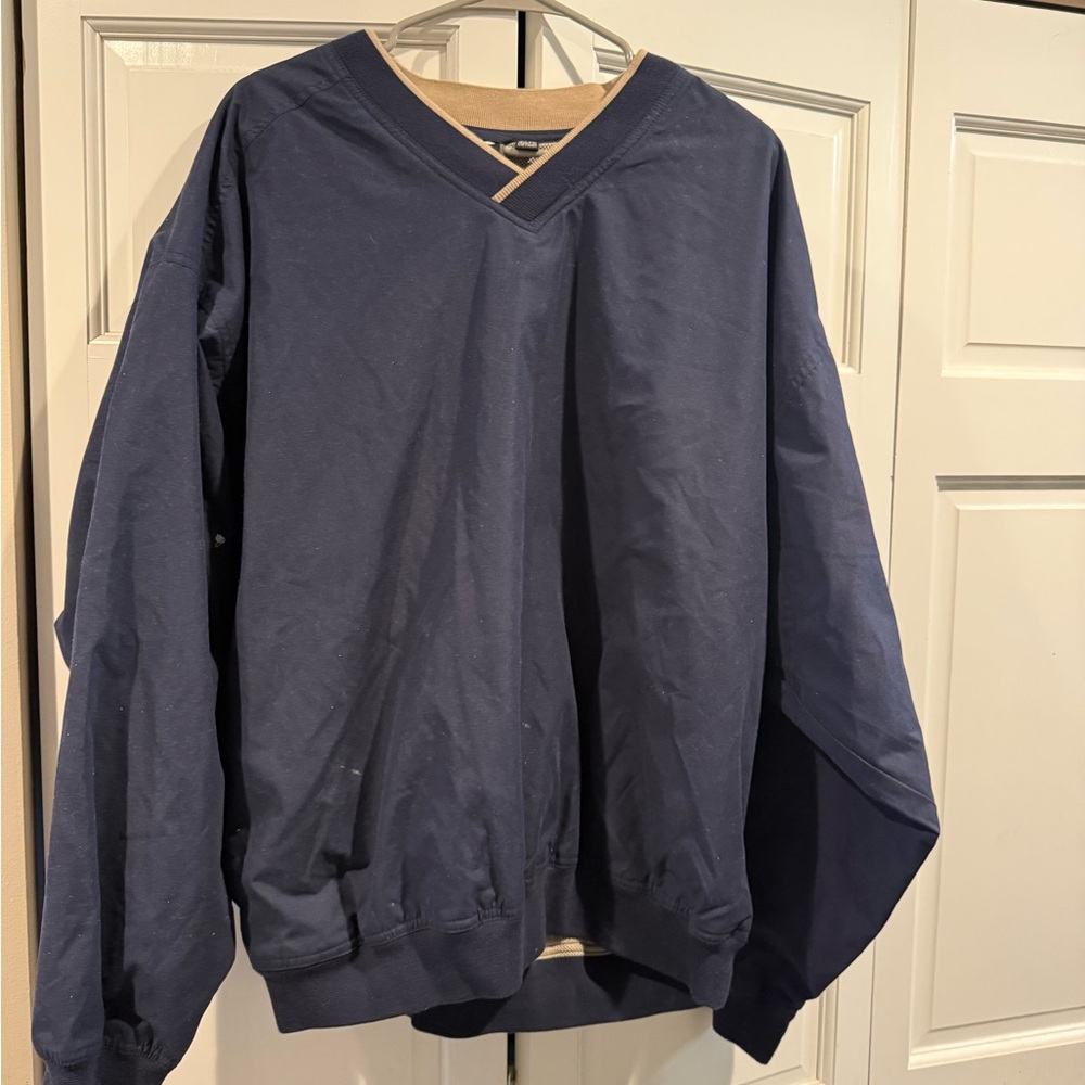 White Barn Blue V-Neck Sweater